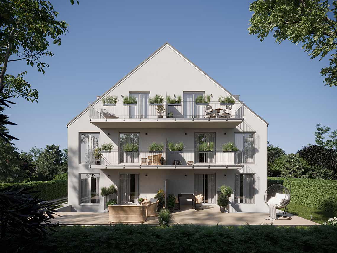 Terrassenvisualisierung für moderne Häuser in Rosenthal, Deutschland